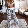 Women Casual Butterfly Printed Sleeveless Camis Tops+Long Pants 2 Piece Set