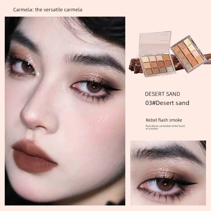 Carmela 12-Color Eyeshadow Palette Dopamine Mint Earth Tones Multi-Color Music Festival Comprehensive Palette