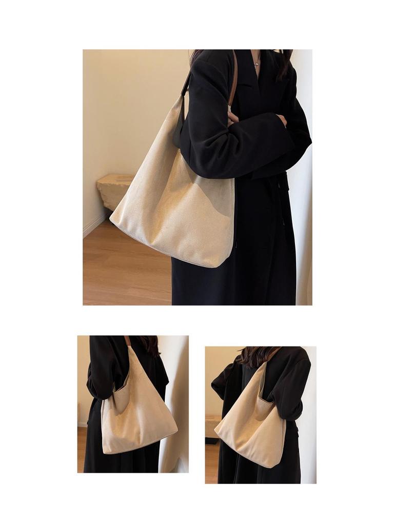 Lazy Style Retro Shoulder Bag: Large Capacity Versatile Casual Commuter Tote for Women