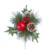 Frosted Pine Cone & Apple Pick Christmas Decoration