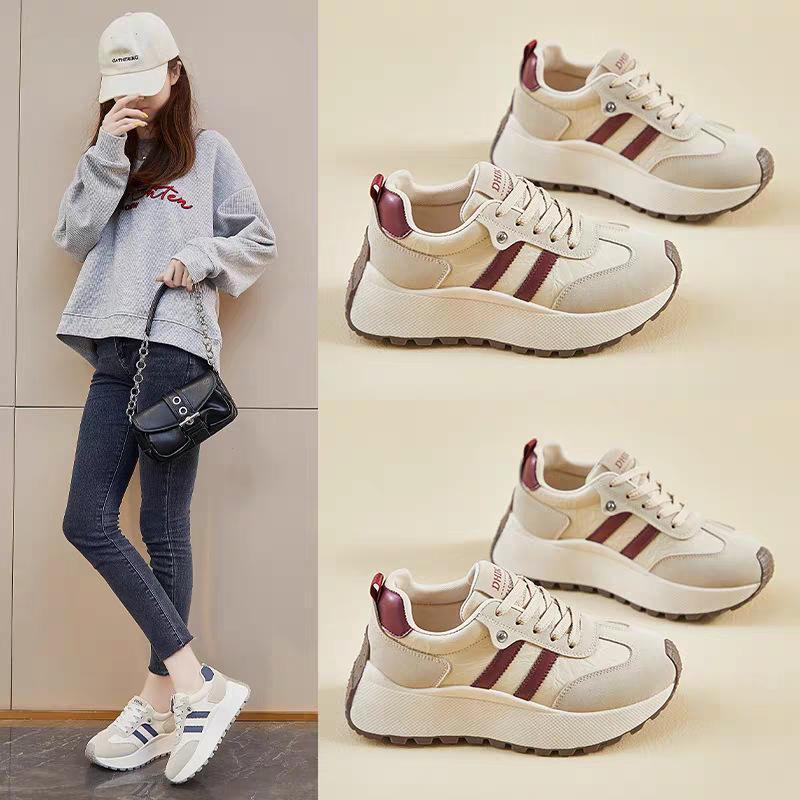 Наступая на дерьмовые кроссовки женские четырехсезонные для маленькой ноги вафельные Forrest Gump обувь женские легкие нескользящие беговые на платформе кроссовки для папы