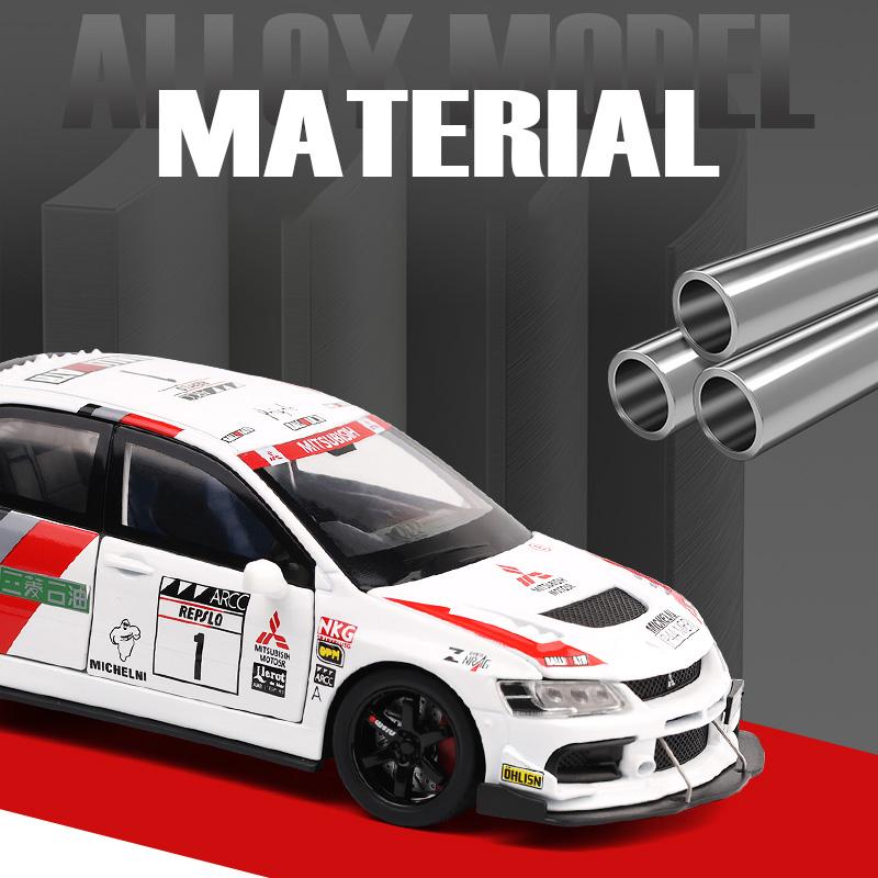 1/32 Mitsubishi Lancer Evolution EVO WRC Сплав Литой Модель Игрушечной Машинки Звук и Свет Детская Игрушка Коллекционные Предметы Подарок на День Рождения