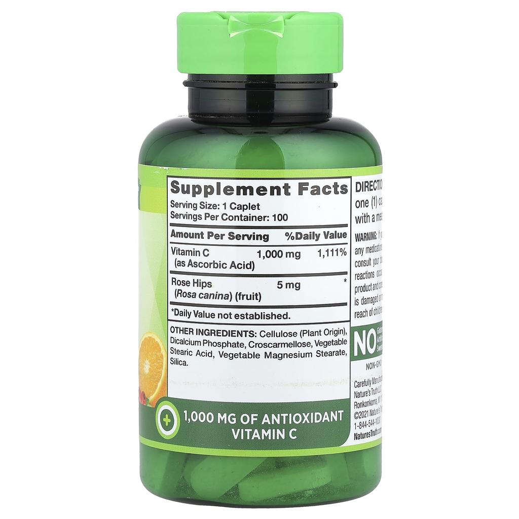 Nature'S Truth, Vitamin C with Wild Rosehip, 1,000Mg, 100 Tablets