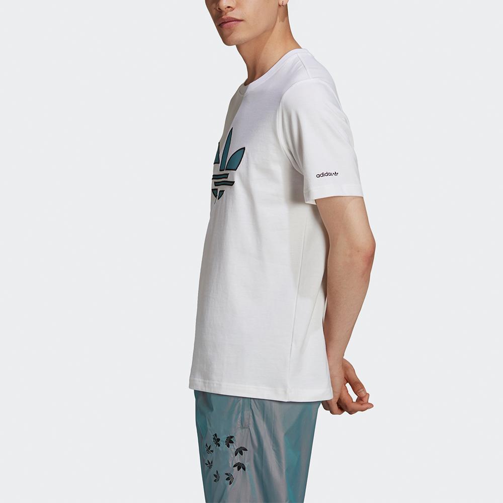 Adidas Originals Trefoil St Tee Hl Logo Print Sports Short Sleeve Men Tops White H41402