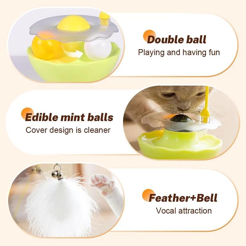 Tumbler Cat Toy Removable Stick Feather Scratching Ball Anti-Bite Turntable Interactive Toy Interesting Pet Supplies cat toys