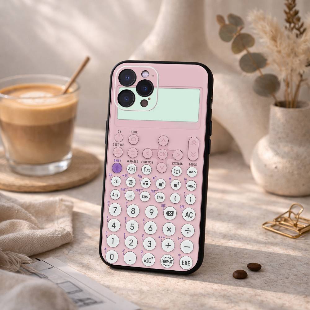 F-Забавный C-Калькулятор P-Узор Чехол для телефона Для iPhone17,16,15,14,13,12Plus,Pro Max,XS,5G Мягкий Силиконовый Черный Чехол