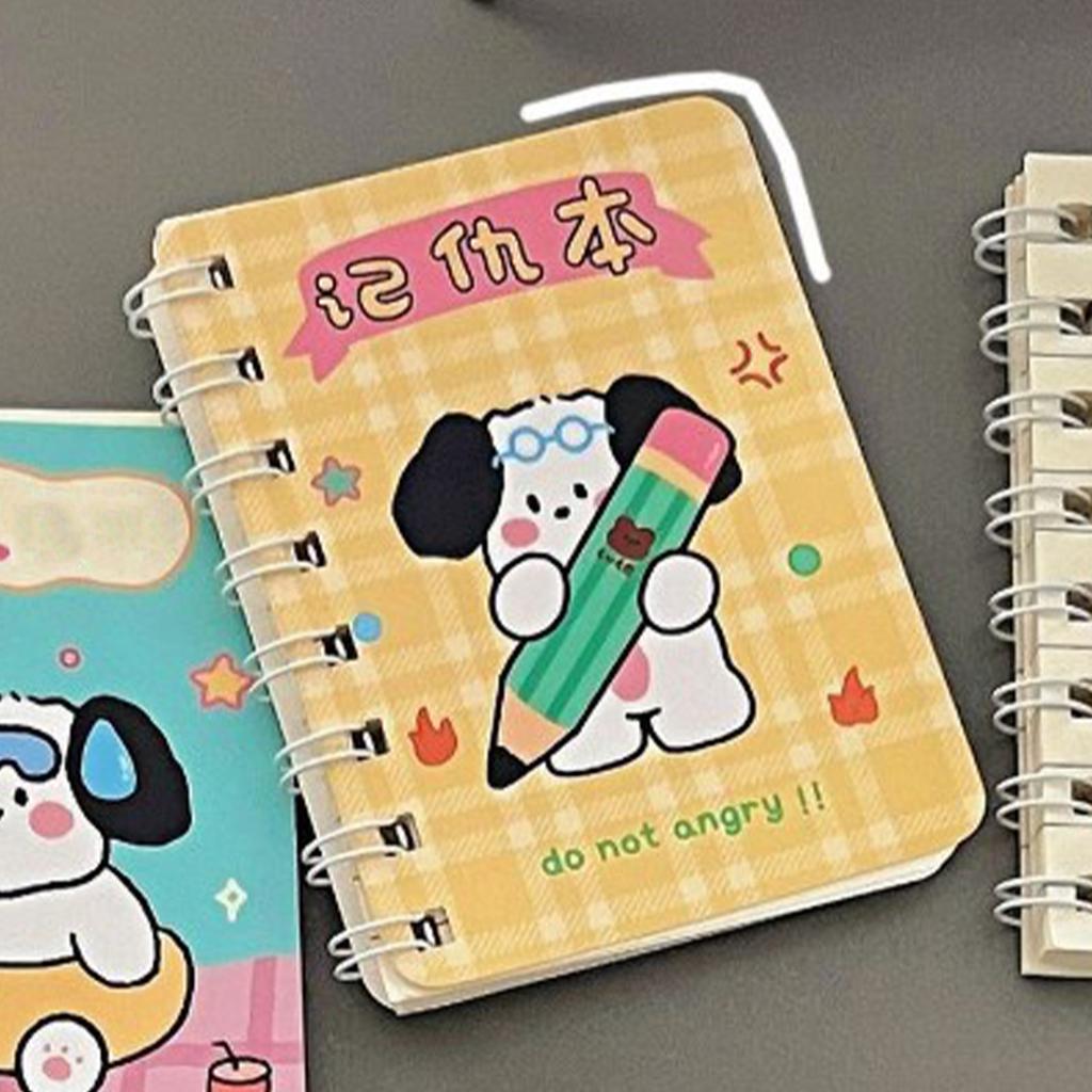 Мини-блокнот на спирали с рисунком милой собаки, карманный дневник, ежедневник для студентов
