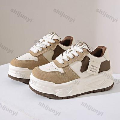 Модные женские кроссовки на платформе 2025 Осень Новая мода Шнуровка Увеличение роста Повседневная обувь Удобная Нескользящая Обувь для спорта на открытом воздухе