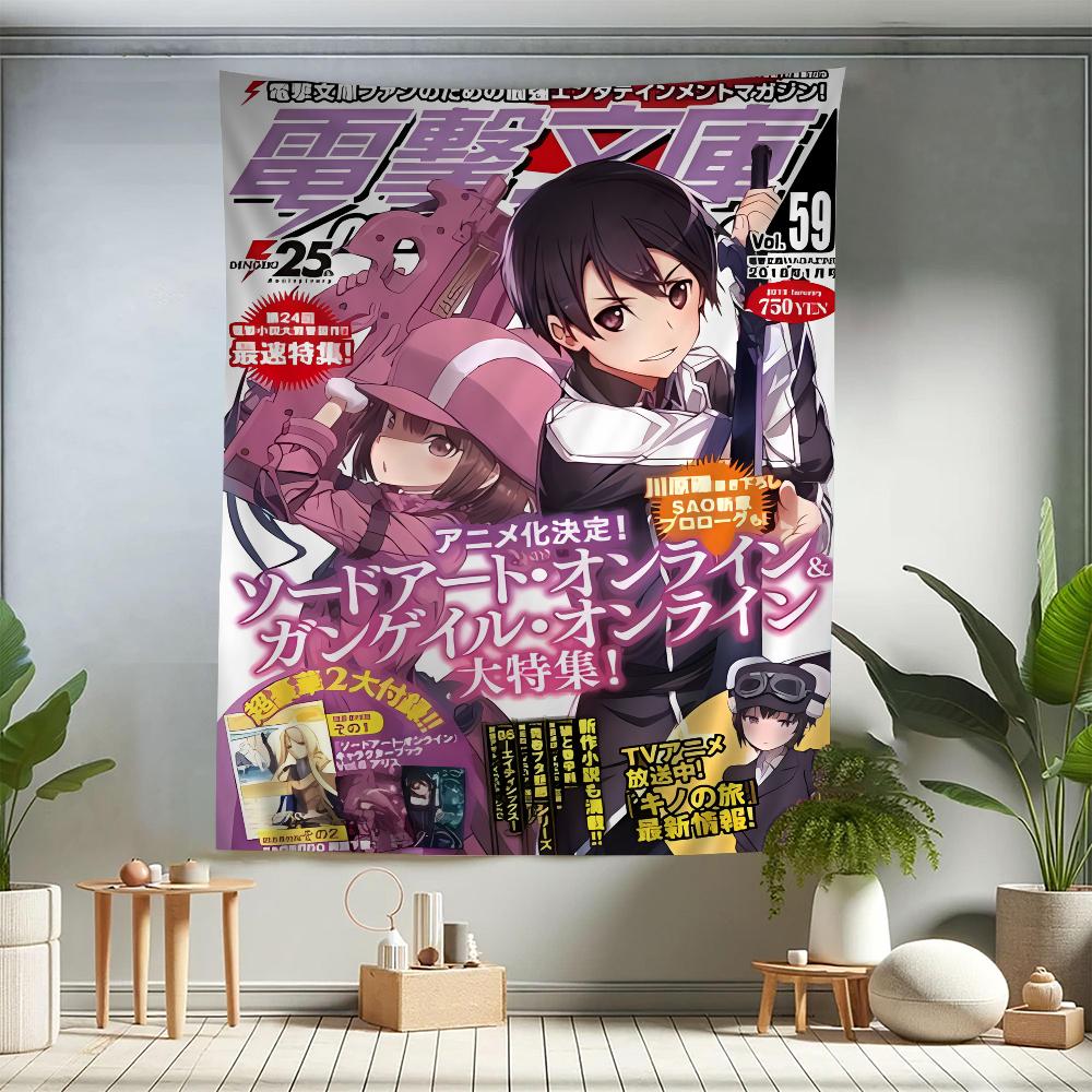 Аниме Sword Art Online Кирито Асуна Красочный Гобелен Настенное панно Подвесной Таро Хиппи Настенные ковры Искусство для общежития Домашний декор