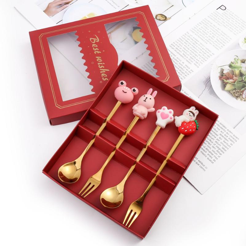 HANYANG 410 Stainless Steel Cutlery Home Hotel Use Cute Spoon Fork Western Cutlery
