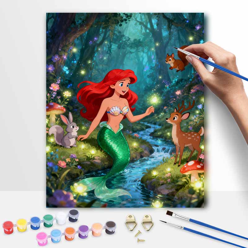 Disney Цифровая масляная живопись DIY масляная живопись лесные животные ручная роспись décoration гостиной спальни
