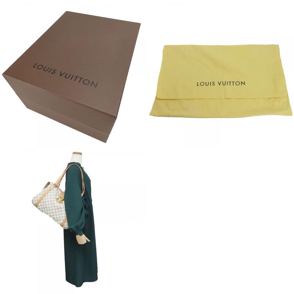 Used LOUIS VUITTON Tote Bag Stresa PM N42220 Damier Azur/Nume leather white Fashionable