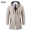 Mens Long Full Zip Fleece Lined Fashion Jacket Knitted Men Regular Fit Hooded Coat