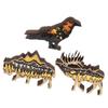 Wooden Carved Ornament with Light 3D Wood Carving Animal Crafts with Lights for Halloween Decoration