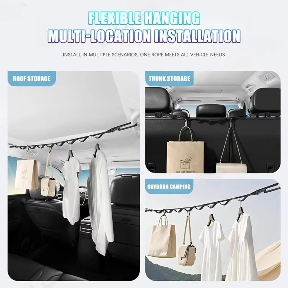 10KG Bearing Capacity Car Clothesline Rope Design Clothes Storage Hanger Car Interior Use