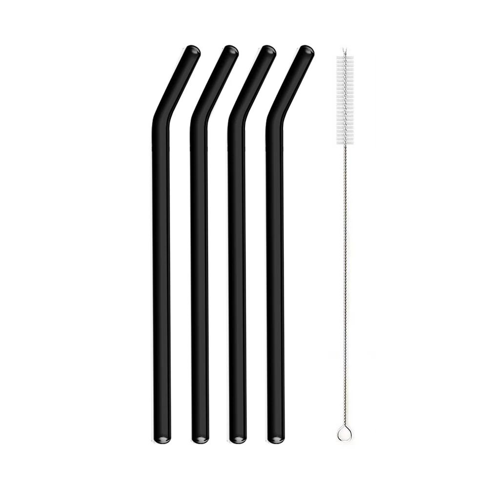 200*8 мм многоразовый стеклянный набор соломинок из боросиликатного стекла для коктейлей соломка здоровая экологически чистая питьевая соломинка с прозрачной кисточкой