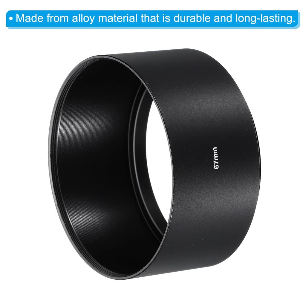 PATIKIL 67mm Lens Hood for Camera Long Focus Frosted Internal Black with Cleaning Cloth Lens, Anti-Reflective Hood,