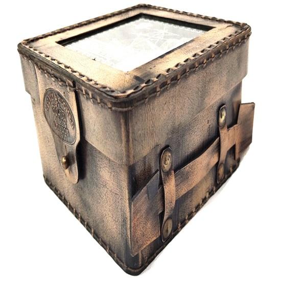 Латунный морской секстан 10,16 см с коричневым кожаным футляром, морская астролябия, корабельные инструменты, подарок на годовщину, столешница