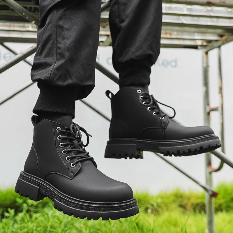 2024 высокие ботинки Мартин Мужские британские высокие ботинки Осень новые увеличивающие рост ботинки Челси 25006-J