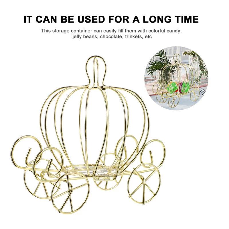 Creative Pumpkin Carriage Decor Golden Candy Box Pumpkin Cart Gift