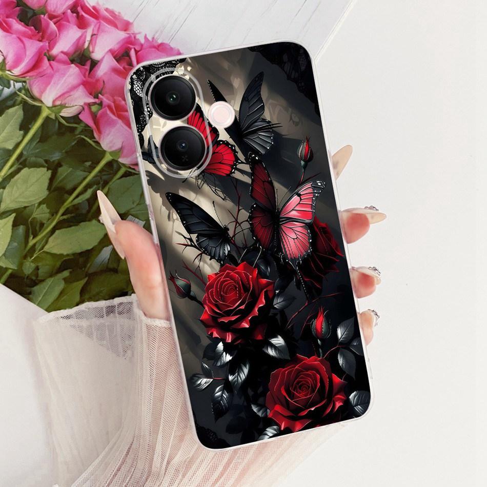 For Vivo V60 Lite 4G 5G Cute Flower Butterfly Cat Painted Case For Vivo V60 V60lite V2530 V2511 Soft Silicone TPU Phone Cases