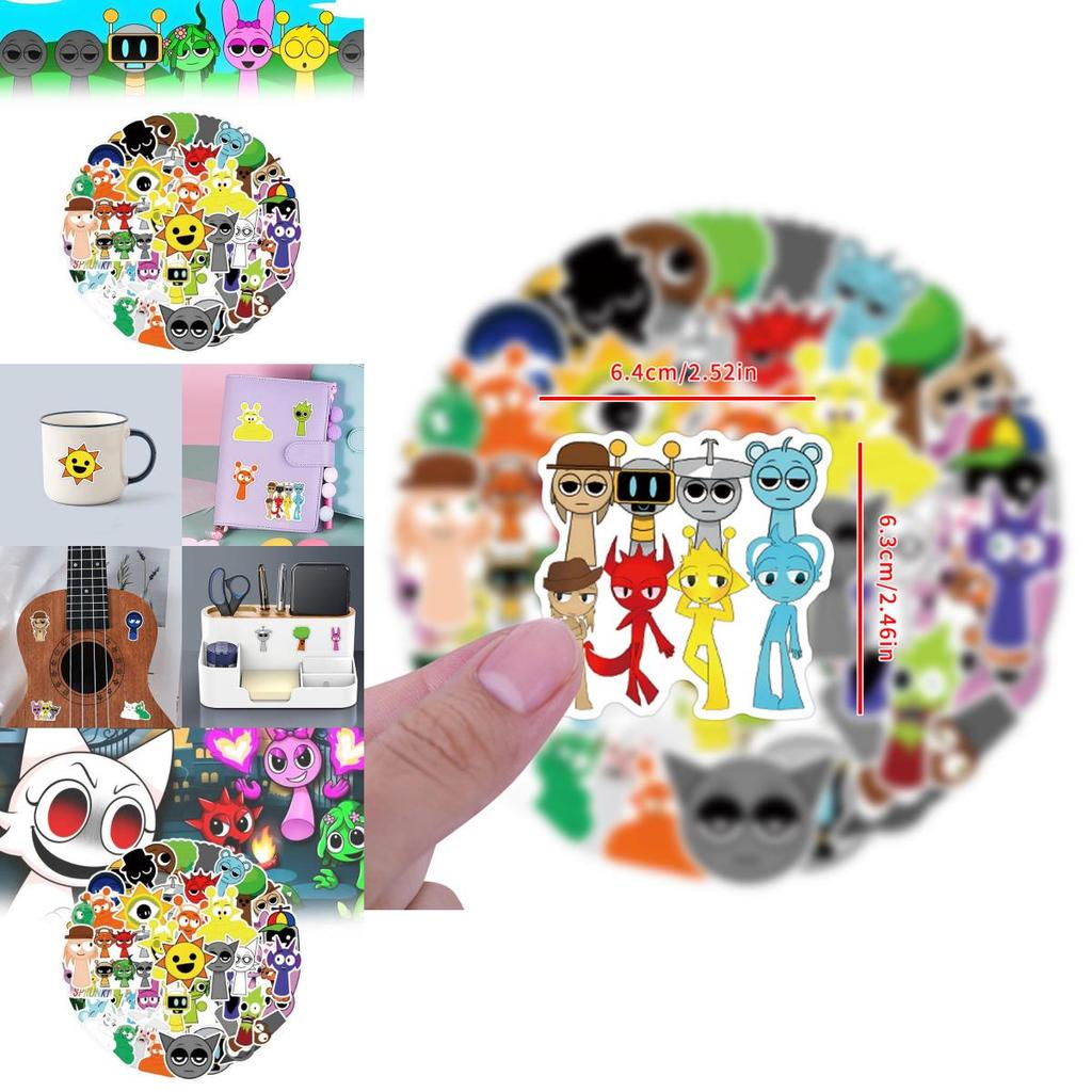 55 шт. Милые водостойкие наклейки Incredibox Sprunki для креативного украшения