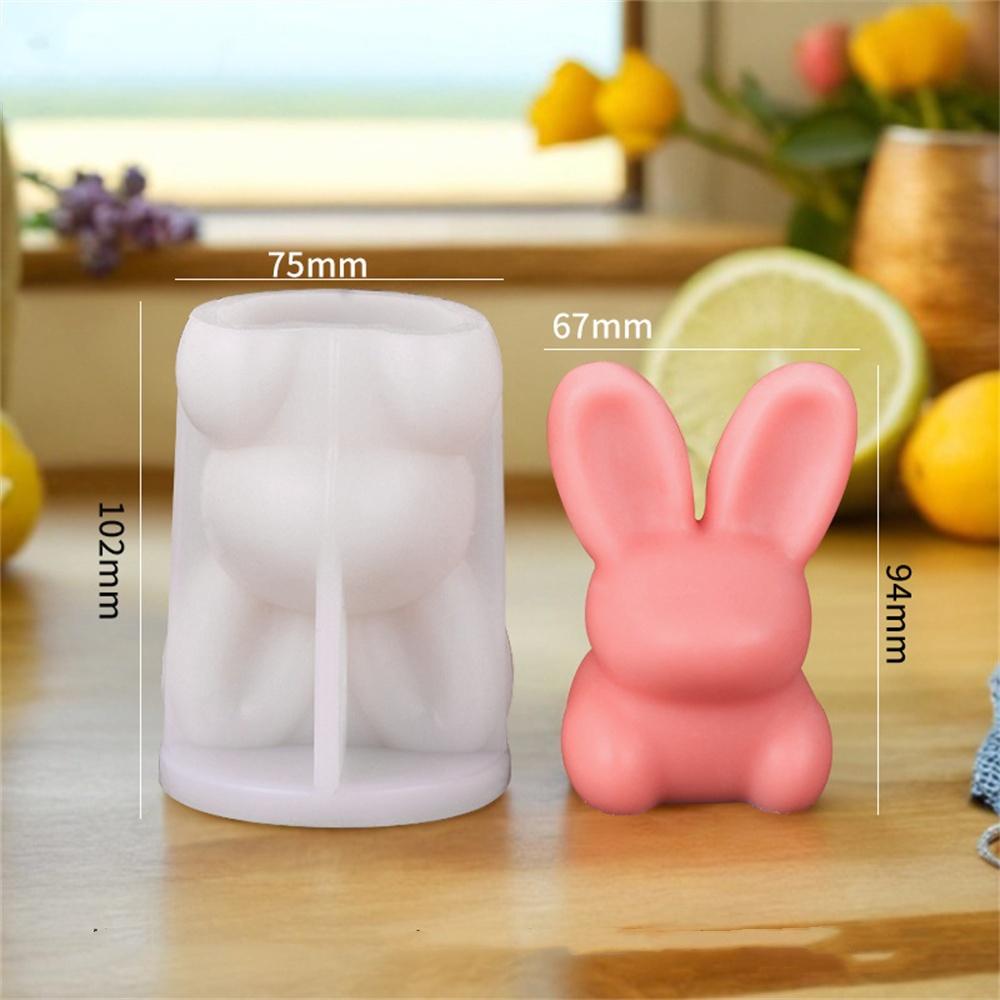 3D Силиконовые формы для свечей в виде кролика, Пасхальный кролик, Домашнее украшение, Форма для гипса, эпоксидной смолы, Спиральные принадлежности для изготовления свечей