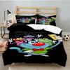 3PCS Oggy Bedding Set Printed Duvet Cover Closure Includes 1 Duvet Cover & 2 Pillowcases for All Seasons Bedroom Decor