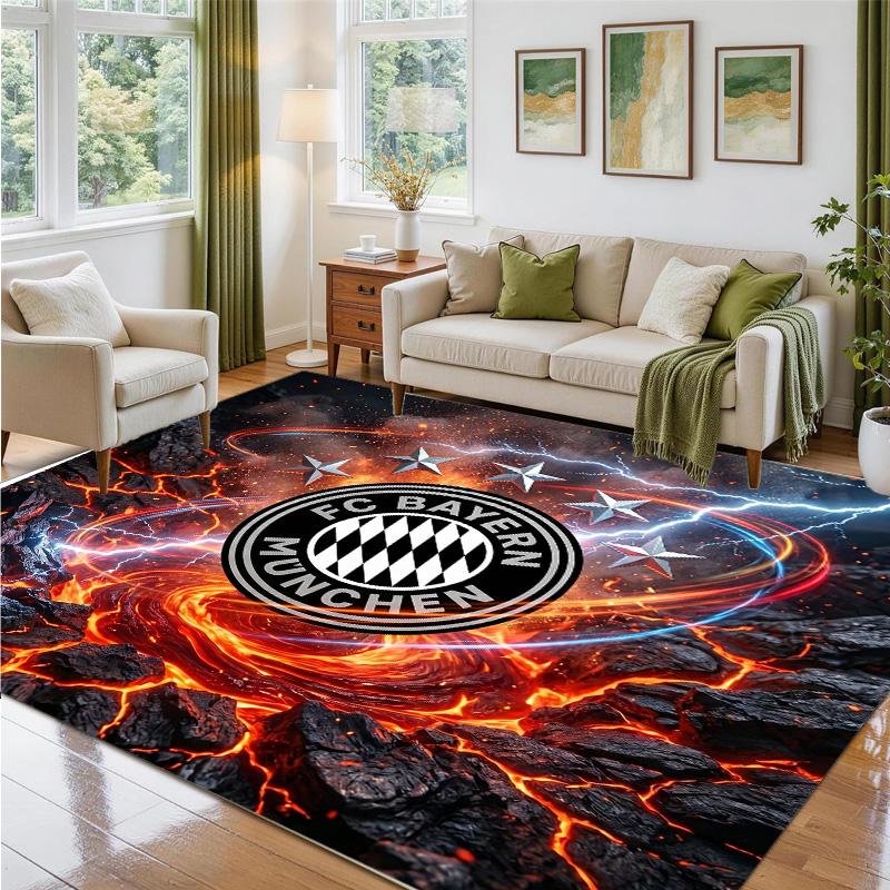 Bayern Munich Design Crystal Velvet Rug Soft Decorative Mat for Bedroom Entrance