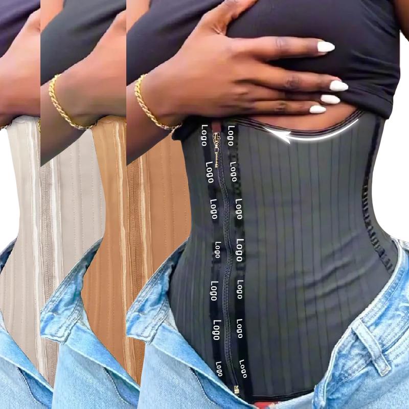 Ann Cherry Утягивающий корсет для талии из натурального латекса, короткий, W-образной формы, 25 эластичных косточек, под грудь, корректор фигуры, экологичный, для сжигания жира