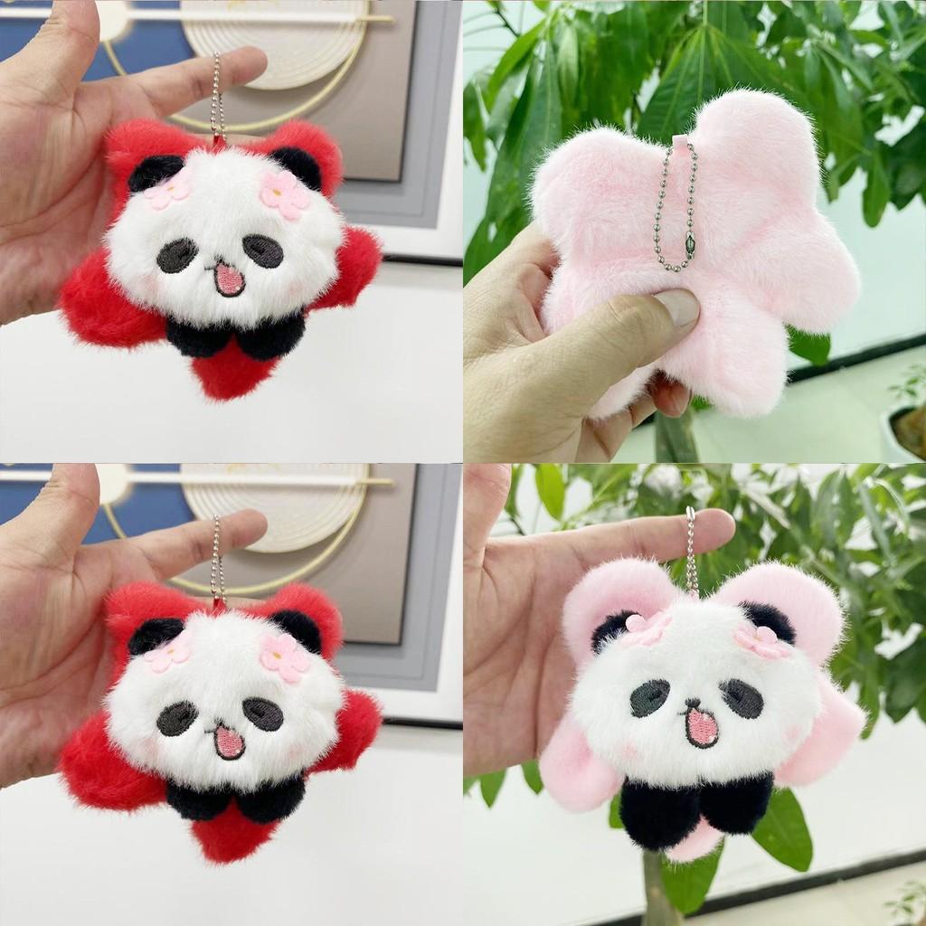 Colorful Panda Sunflower Plush Keychain Doll For Trendy Bag Charms And Gifts