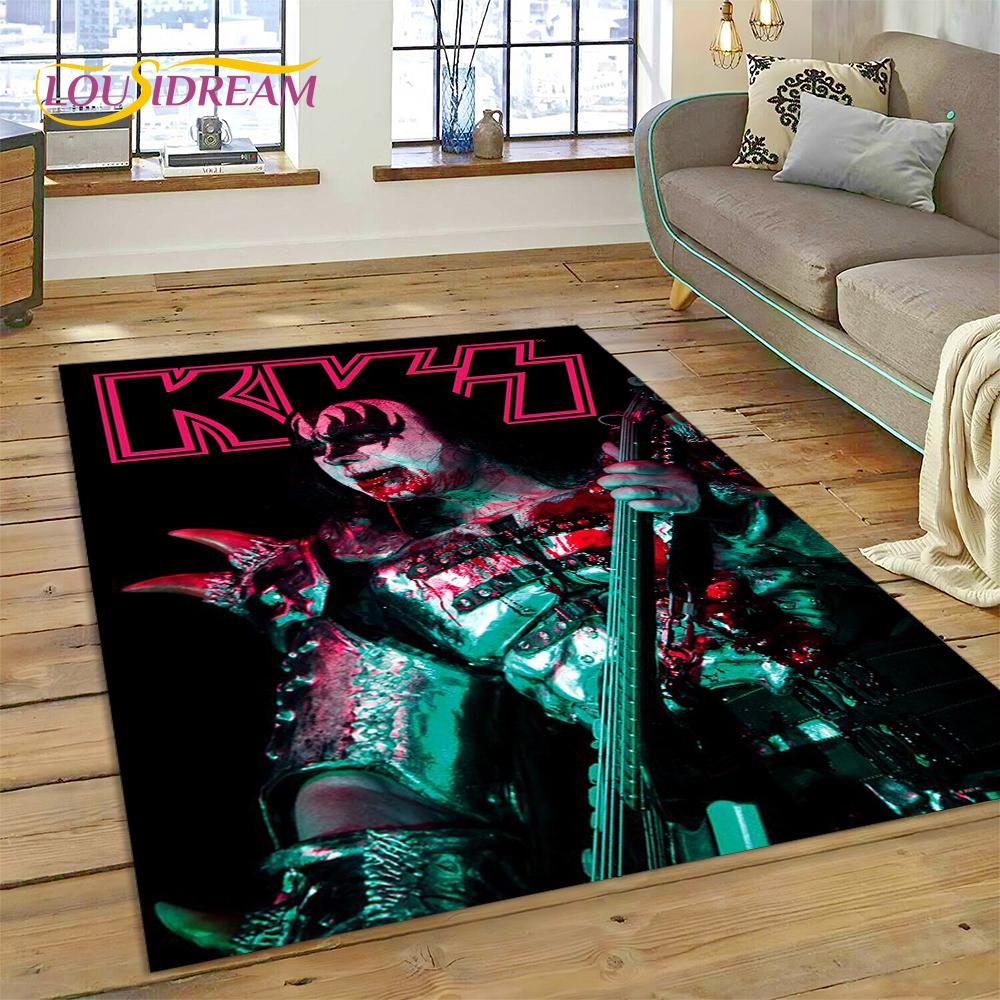 Новый Ковер Рок-группы Kiss Heavy Metal для Гостиной, Спальни, Домашнего Декора, Нескользящий Коврик для Пола, Декор для Дивана, Придверный Коврик