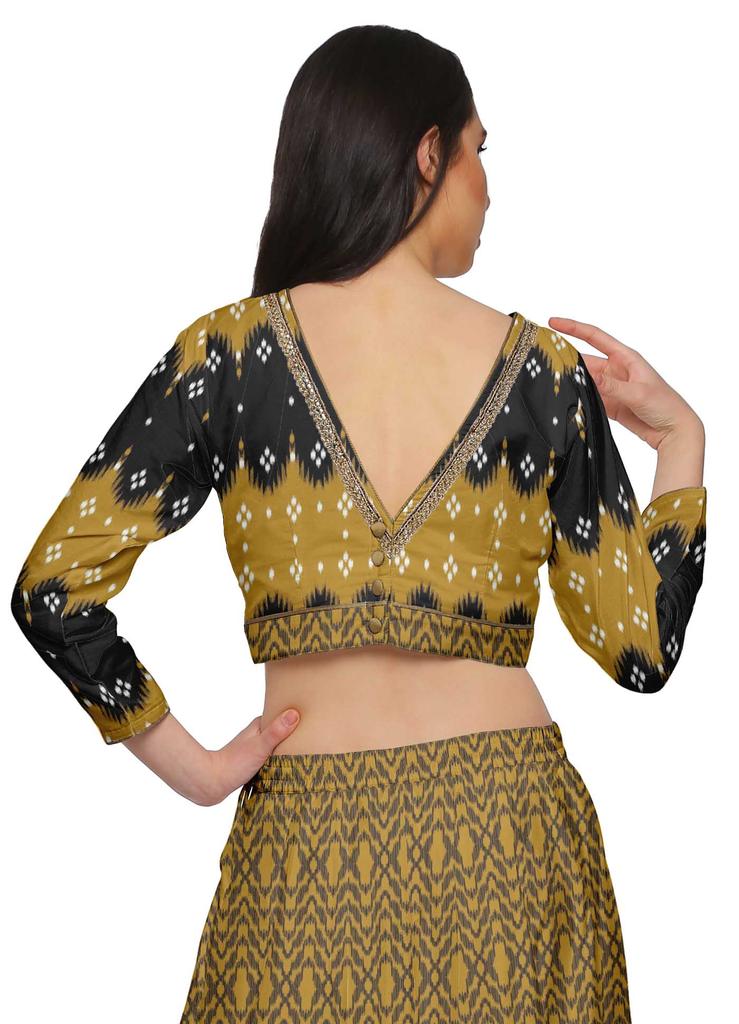Moomaya Two Piece Long Skirt And Crop Top Printed Indian Ethnic Set For