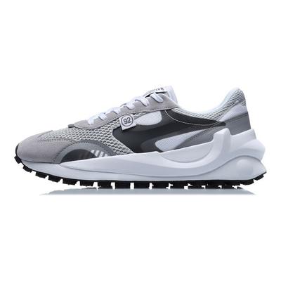 Кроссовки Li Ning Round And Square с нескользящей подошвой, износостойкие, амортизирующие, с низким верхом, мужские кроссовки серого, белого, черного цвета AGCR039-1