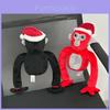 Плюшевая игрушка Горилла Тэг, милый и забавный плюшевый зверек с рождественской шапкой