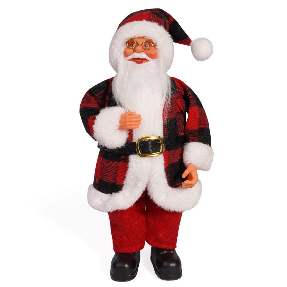 3D Santa Claus Figure Cute Christmas Decorations 12 Inch Standing Santa Doll Window