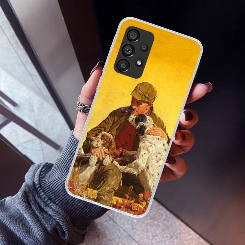 Hunter Dog Hunting Phone Case For Samsung Galaxy A52 A51 A50S A32 A22 A12 A02S A72 A71 A31 A70 A30S Note 20 Ultra 10 Plus S10 Ga