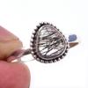 Natural Black Rutile Gemstone Handmade 925 Solid Sterling Silver Ring S.10 b5N64