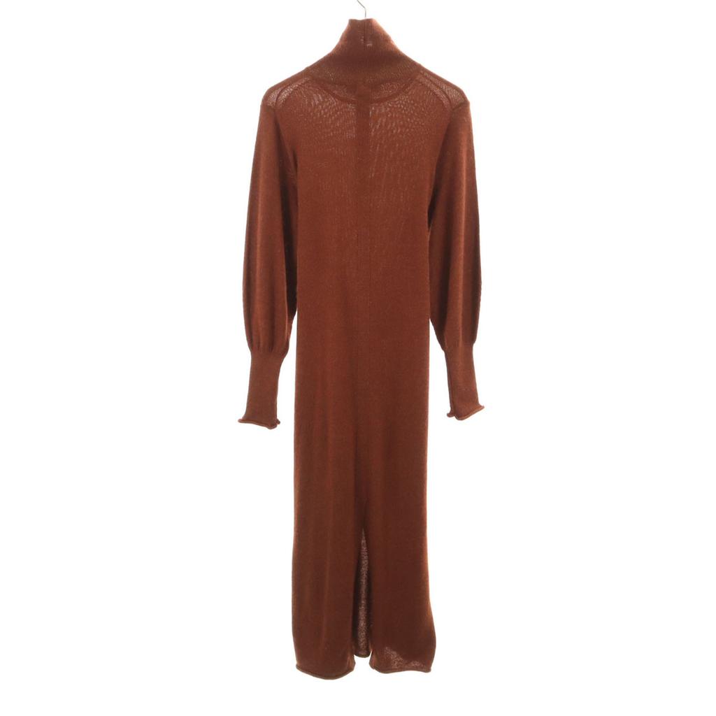 SAYAKA DAVIS alpaca Long sleeve knit Long dress P Brown Women Used