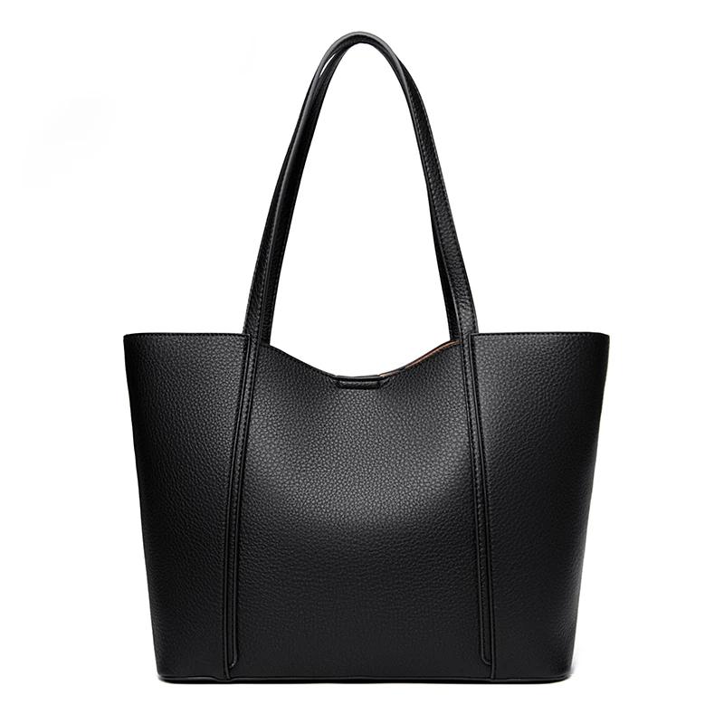 Женская высококачественная кожаная сумка через плечо, сумка-тоут с фирменной надписью, большая сумка