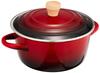 Wahei Freiz Enamel Pot with Lid, 20cm, Red, for Pot-au-feu and Jam, IH Compatible, Rubani RA-9790
