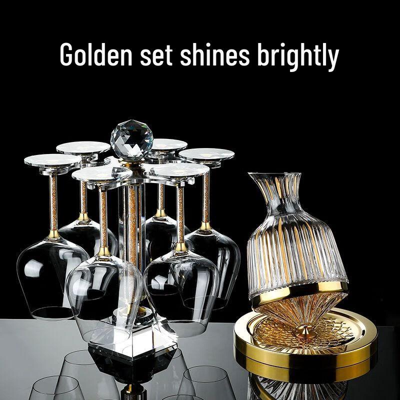 European Style Crystal Glass Rotating Wine Decanter