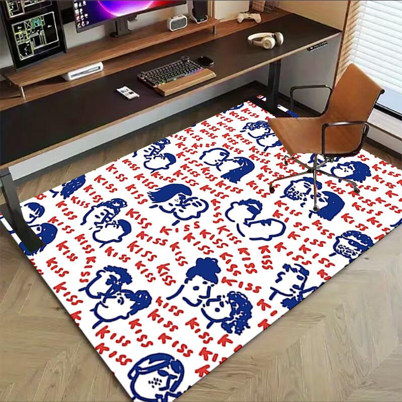 1PC KISS PRINT Anti-slip carpet, suitable for Office, bedroomand playrooms. It can also be used as a sofa footrest cover-W47