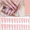 European And American Long Coffin Nails, Trapezoidal Nail Art Pieces, Wearing Pink Boxes With 24 Ballet Nails
