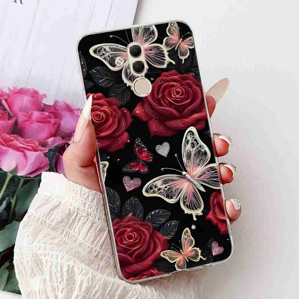 For Huawei Mate 20 Lite 6.3" Case SNE-AL00 Cute Cat Soft Silicone Cover For Huawei Mate 20Lite SNE-LX1 Colorful Butterfly Shell