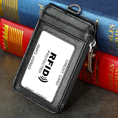 Оригинальная кожаная ID-визитница с RFID-блокировкой Стильный офисный чехол для удостоверения личности для женщин, мужчин, сотрудников. Кошелек для рабочей карты. Незаменимый бизнес-аксессуар с ремешком