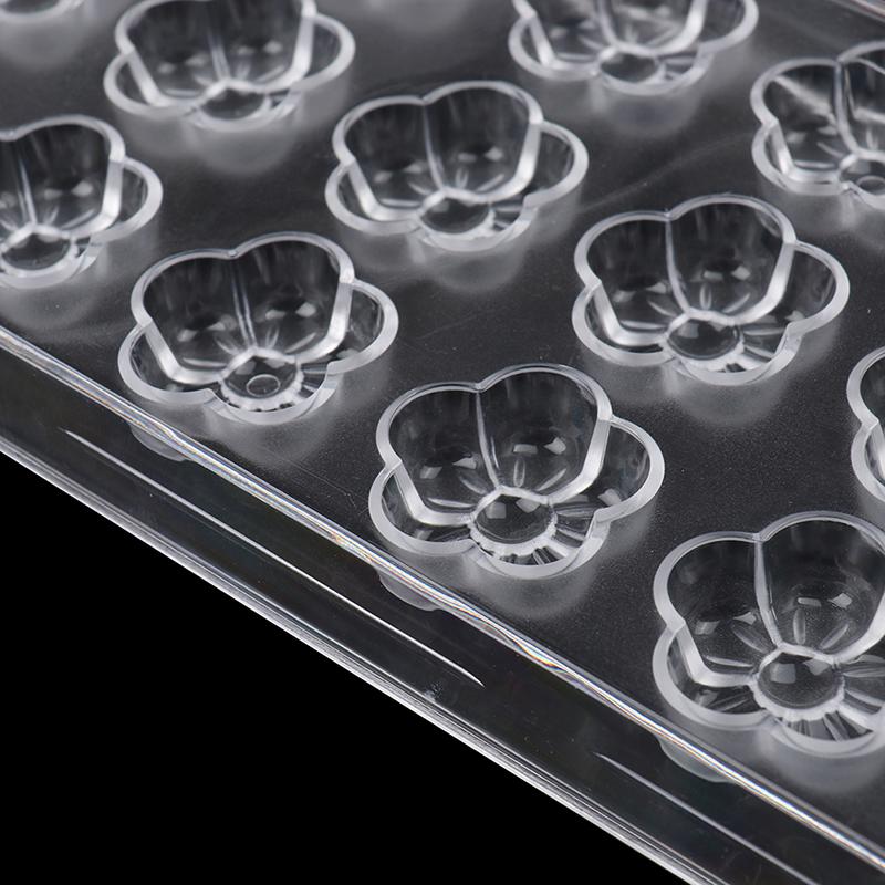 3D Chocolate Candy Bars Molds Tray Plastic Form Flowers Baking Pastry Tools