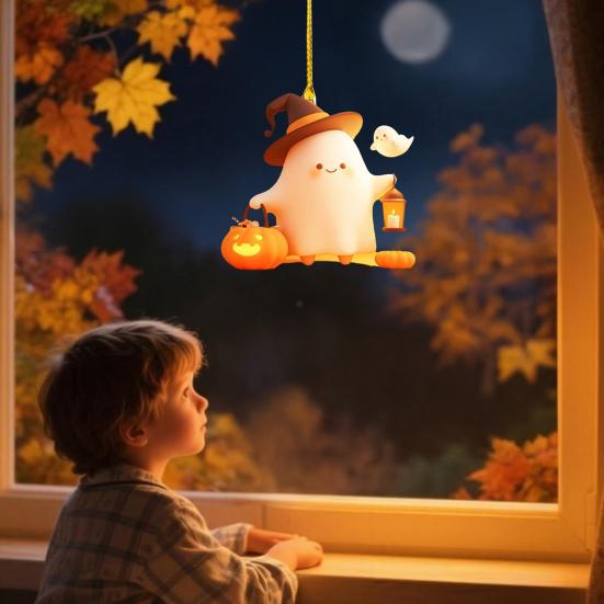 Halloween Ornament Cute Ghost Pumpkin Decor Car Interior Decor Pendant Decoration for Halloween Party Gift