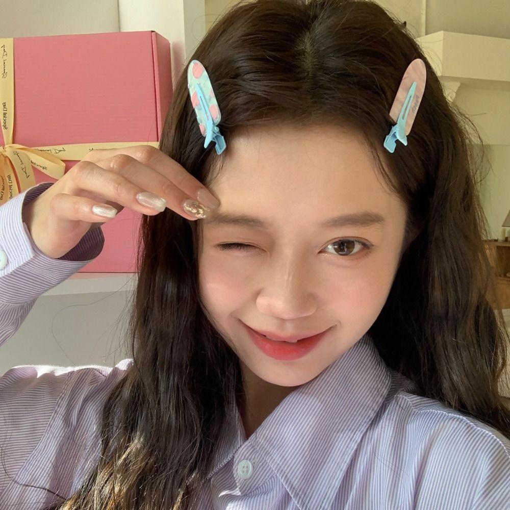 Duckbill Clip Traceless Hairpin Geometry Makeup Hair Clip Retro Fruit Hairpin Daily
