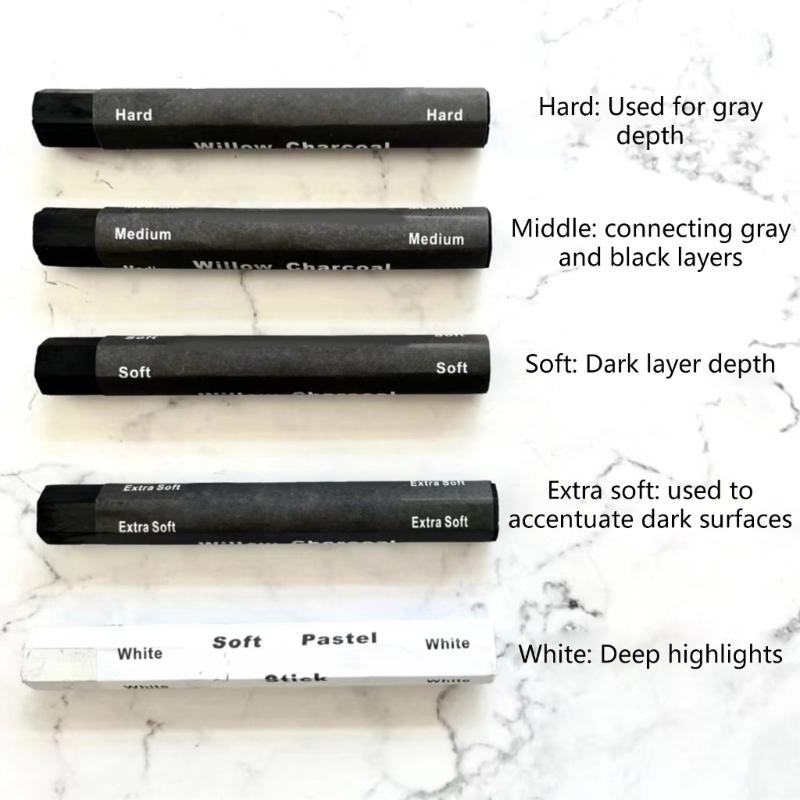 Water Soluble Charcoal Strips Charcoal Sticks Sketching Charcoal Pencils Art Supplies for Sketching Drawing and Shading